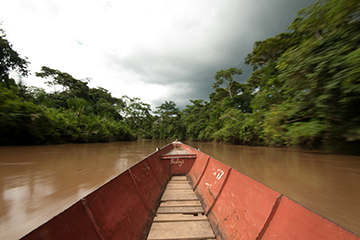 Pirogue en Amazonie