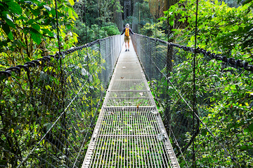 La Fortuna, volcan Arenal : ponts suspendus - Rincon de la Vieja 